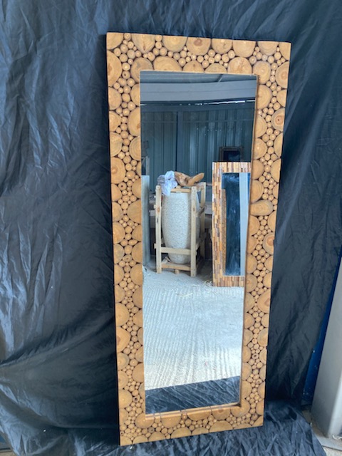 Miroir en rondin de bois de caféier 1,50m x60cm - LES TRESORS DE BALI